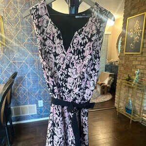 Luxe By Carmen Marc Valvo Belted Floral BCA Fit & Flare Dress Size 22W